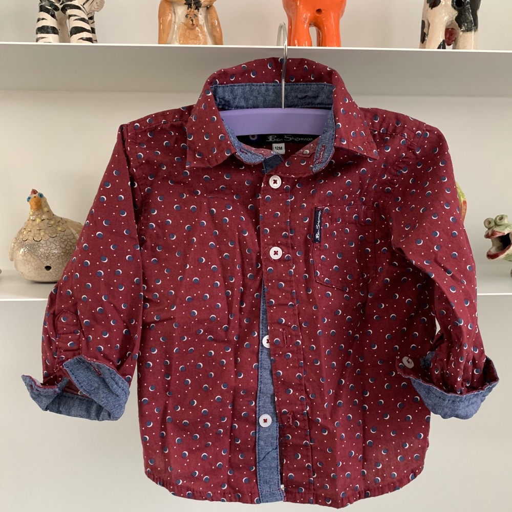 BEN SHERMAN Baby Button Down Shirt 12 months EUC